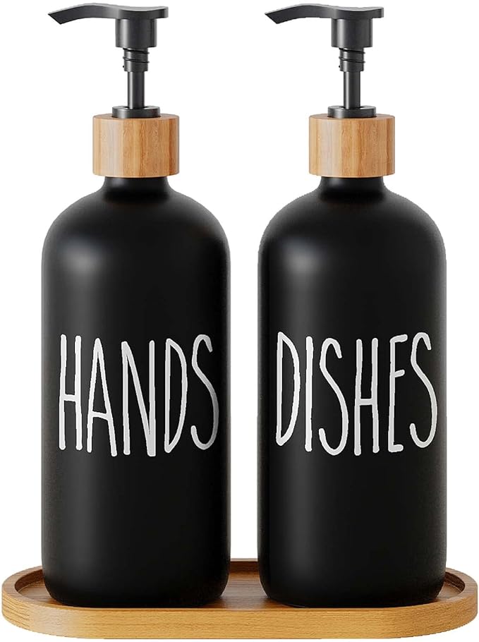Dish Soap Dispenser for Kitchen Sink.Glass Hand Soap Dispenser, Modern by Aeakey