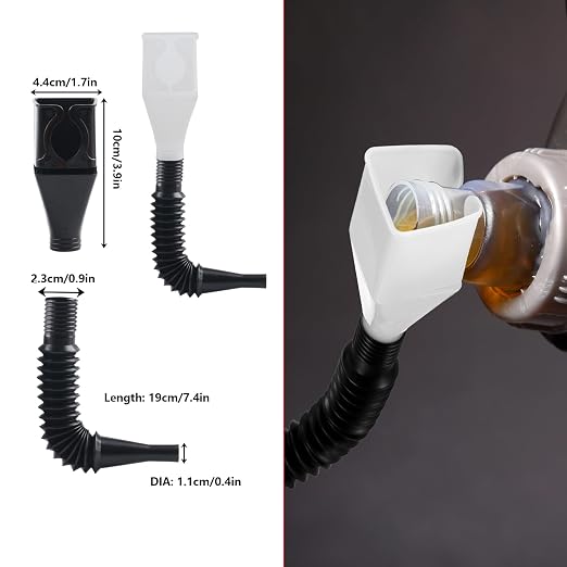 10 Pcs Automotive Funnels Set, Wide Mouth Fuel Funnels, Plastic Long Neck Oil - Image 3