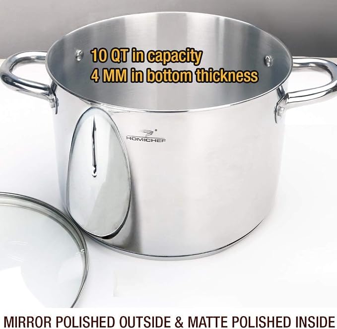 HOMICHEF 10 Quart Stock Pot - Image 2