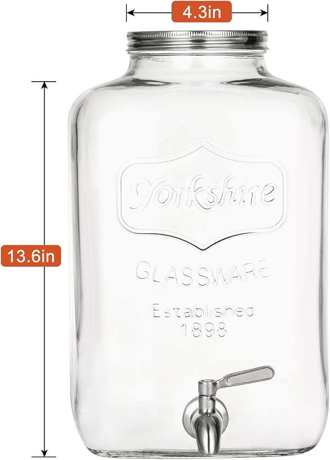 2 Gallon Glass Drink Dispenser - Image 4