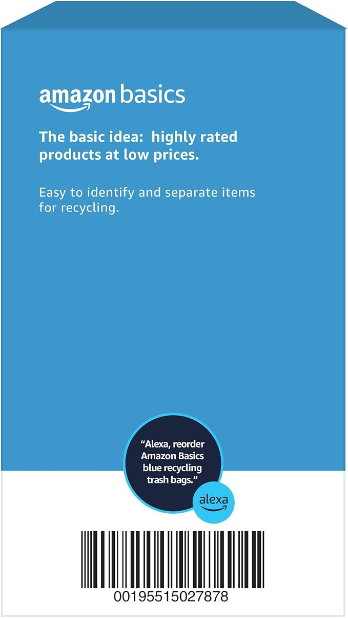 Amazon Basics Blue Recycling Drawstring Trash Bags, Tall Kitchen, 13 Gallon - Image 5
