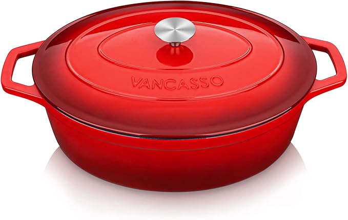 vancasso Enameled Cast Iron Dutch Oven, 9.3 Quart Dutch Oven Pot by vancasso