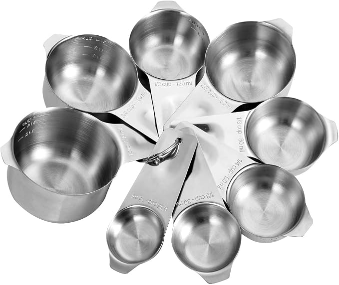DOTINGHUX 8 Pcs Stainless Steel Measuring Cups Set, Kitchen Measuring Cup - Image 2