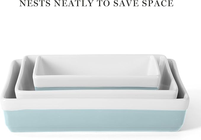MARTHA STEWART 3-Piece Oven to Table Stoneware Bakeware Set – Baking Dish & - Image 5