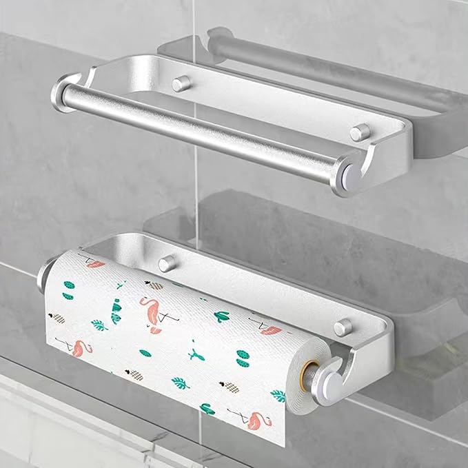 Aheucndg Paper Towel Holder Wall Mount, Self Adhesive or Drill Mounting Paper - Image 2