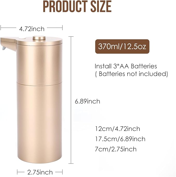 Automatic Soap Dispenser Touchless, Kitchen & Bathroom, Hands-Free, Adjustable - Image 3