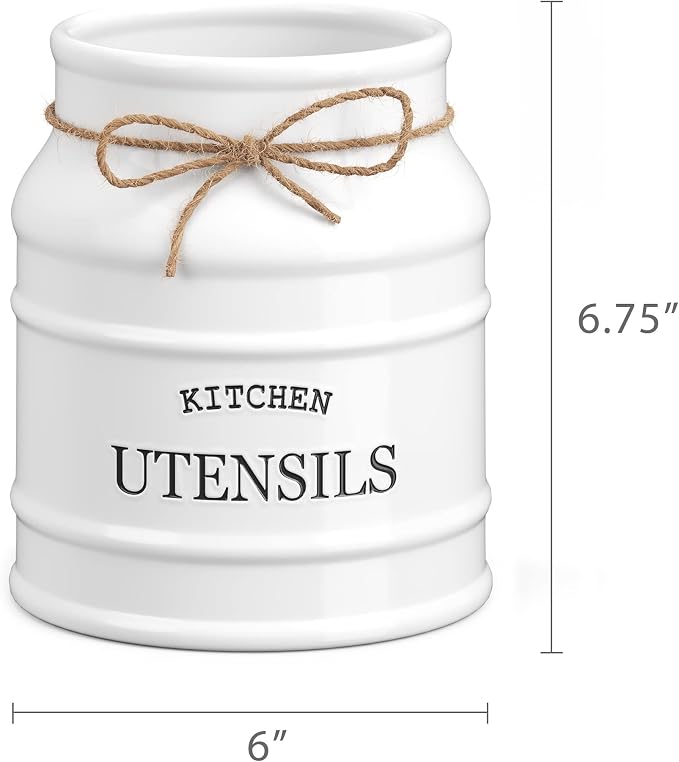 Barnyard Designs Ceramic Farmhouse Utensil Holder - Image 7