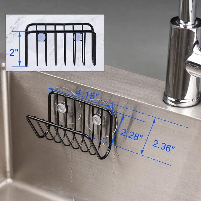 Toplife Sponge Holder for Kitchen Sink, Rust-Proof Suction Cup Sponge Caddy - Image 3