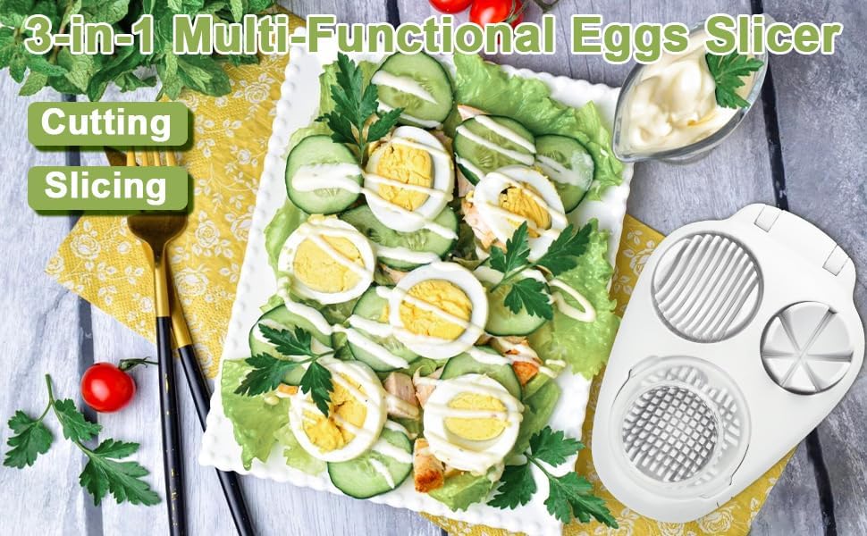 3 in 1 Egg Slicer for Kitchen – Multi-Functional Strawberry Banana