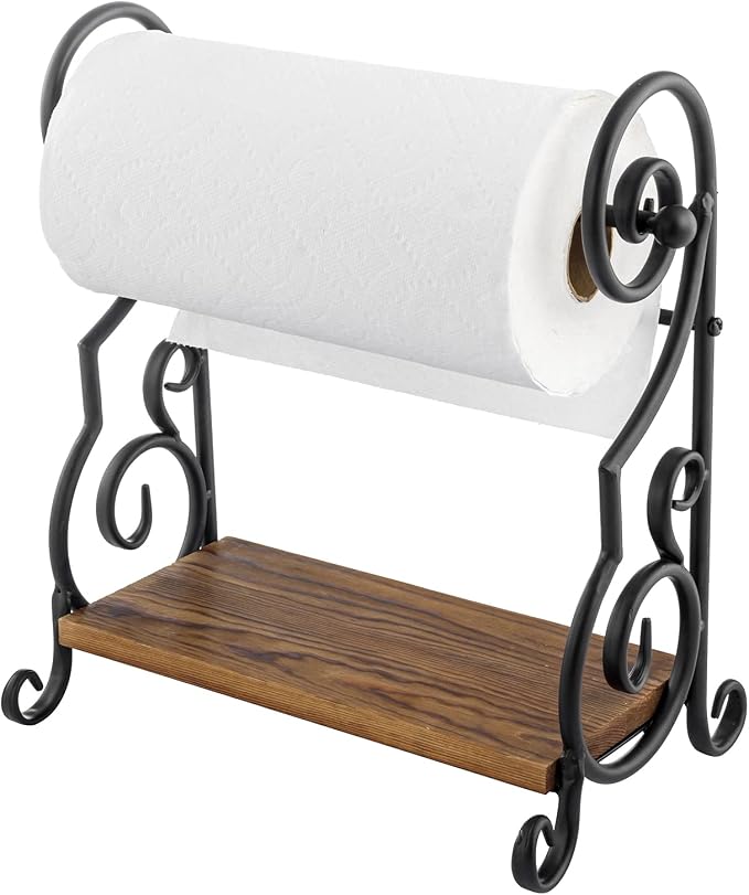 MyGift Black Metal Countertop Paper Towel Holder - Image 4