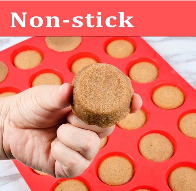 CAKETIME Silicone Muffin Pan Mini 24 Cups Cupcake Pan, Nonstick Food Grade - Image 2