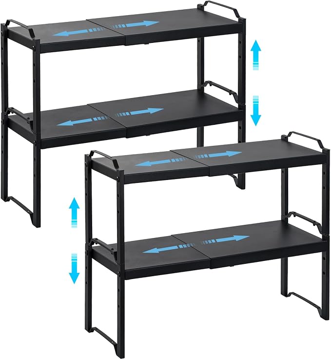 4 Pack Kitchen Cabinet Shelves Organizers, Kitchen Counter Storage Shelf Spice by X-cosrack