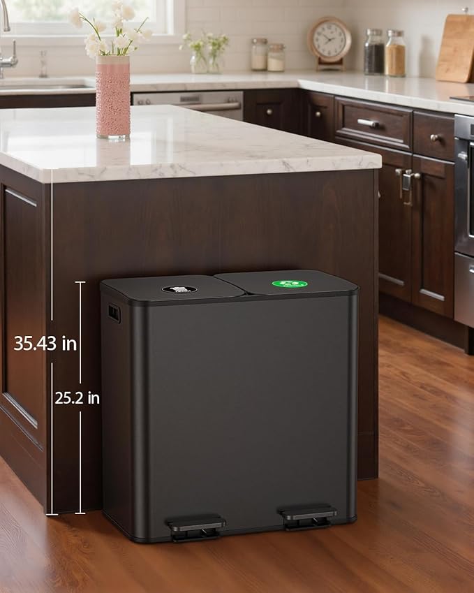 Lovewind Dual Trash and Recycling Bins - Image 2