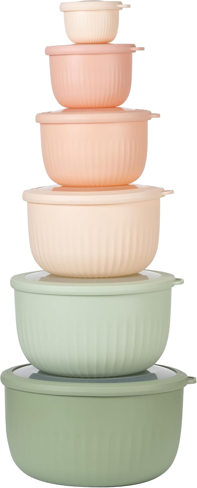 COOK WITH COLOR Prep Bowls with Lids- Wide and Deep Nesting Plastic Small by CookwithColor