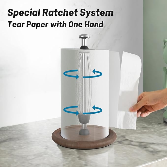 VEHHE Wooden Paper Towel Holder Countertop - Image 2