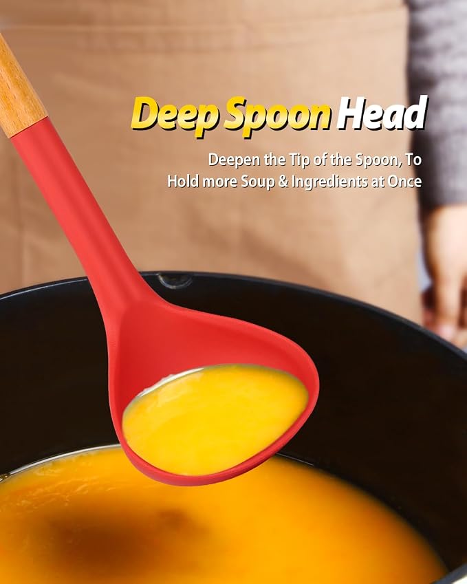 Silicone Pasta Fork and Ladle Spoon Set - Image 4