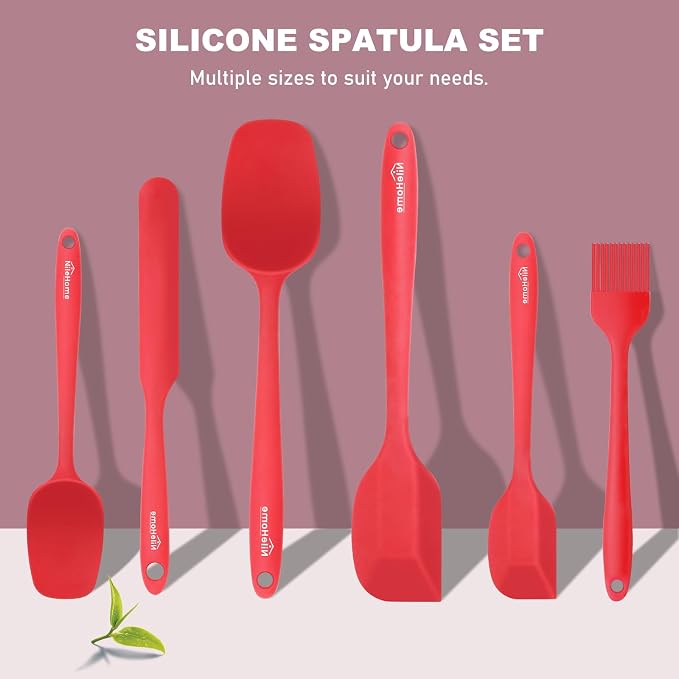 NileHome Silicone Spatula Set 6 Packs Food Grade Kitchen Utensils - Image 7