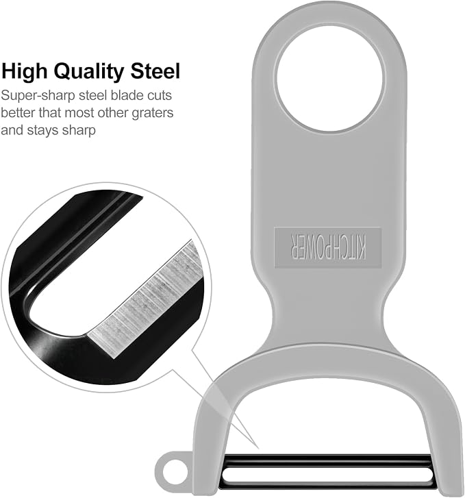 Original Vegetable Fruit Peeler Carbon Steel Blade 3 Pack Grey/Blue/Black… - Image 5