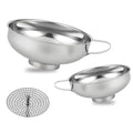 Stainless Steel Wide-mouthed Kitchen Funnel, 2 Sets by Unknown