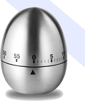 Stainless Steel Mechanical Kitchen Timer, Classic Egg Shape 60-Minute Manual by Unknown