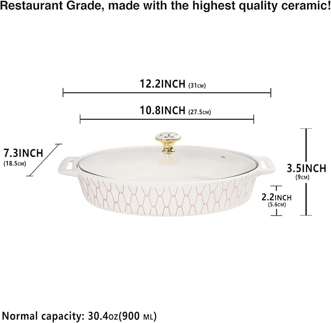 10" x 7" Ceramic Oval Casserole Dish - Image 2