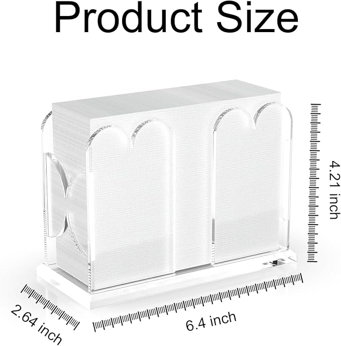 LUGUNU Acrylic Cocktail Napkin Holder-Clear Scalloped Napkin Dispenser - Image 4