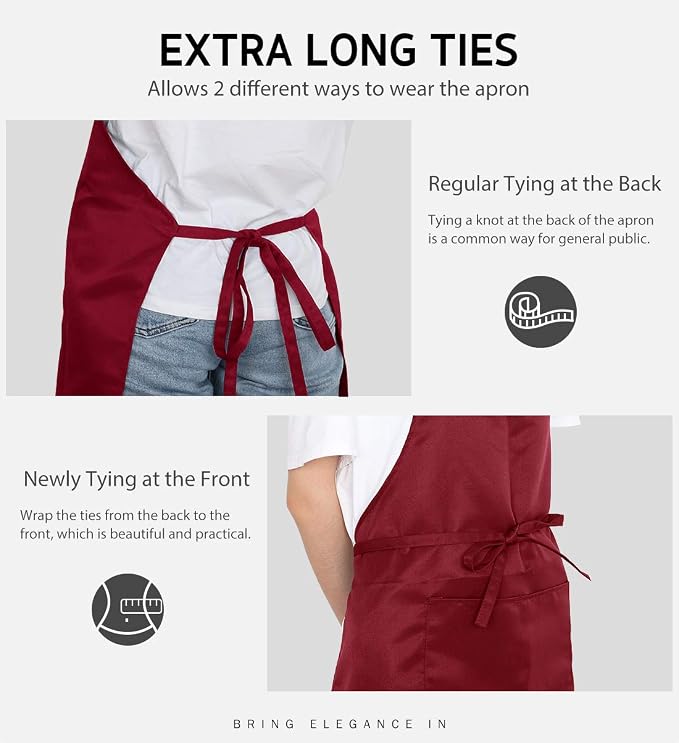 Syntus Apron for Men Women, Adjustable Cooking Kitchen Chef Aprons - Image 6