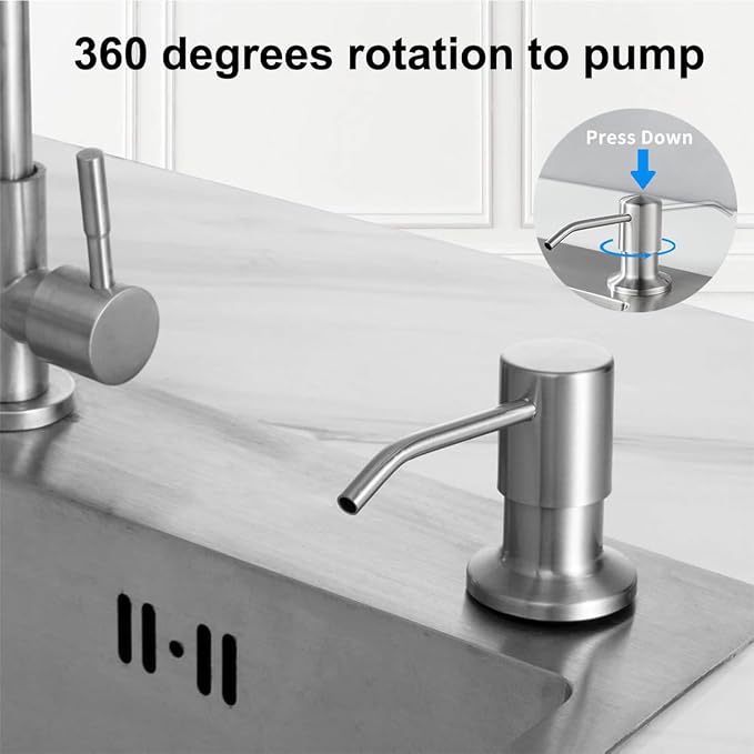 Soap Dispenser for Kitchen Sink, Stainless Steel Countertop Dish Soap Dispenser - Image 2