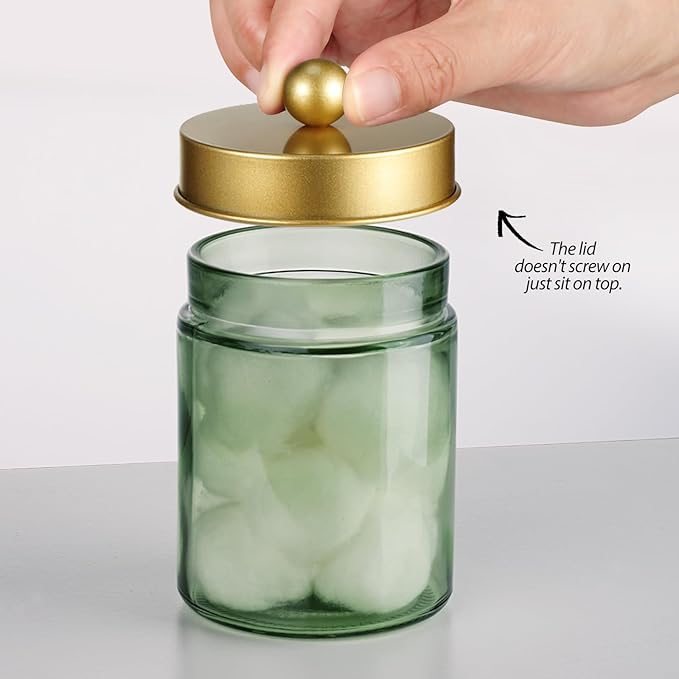 3 Pack Apothecary Jar Canisters Bathroom Vanity Organizer - Image 3