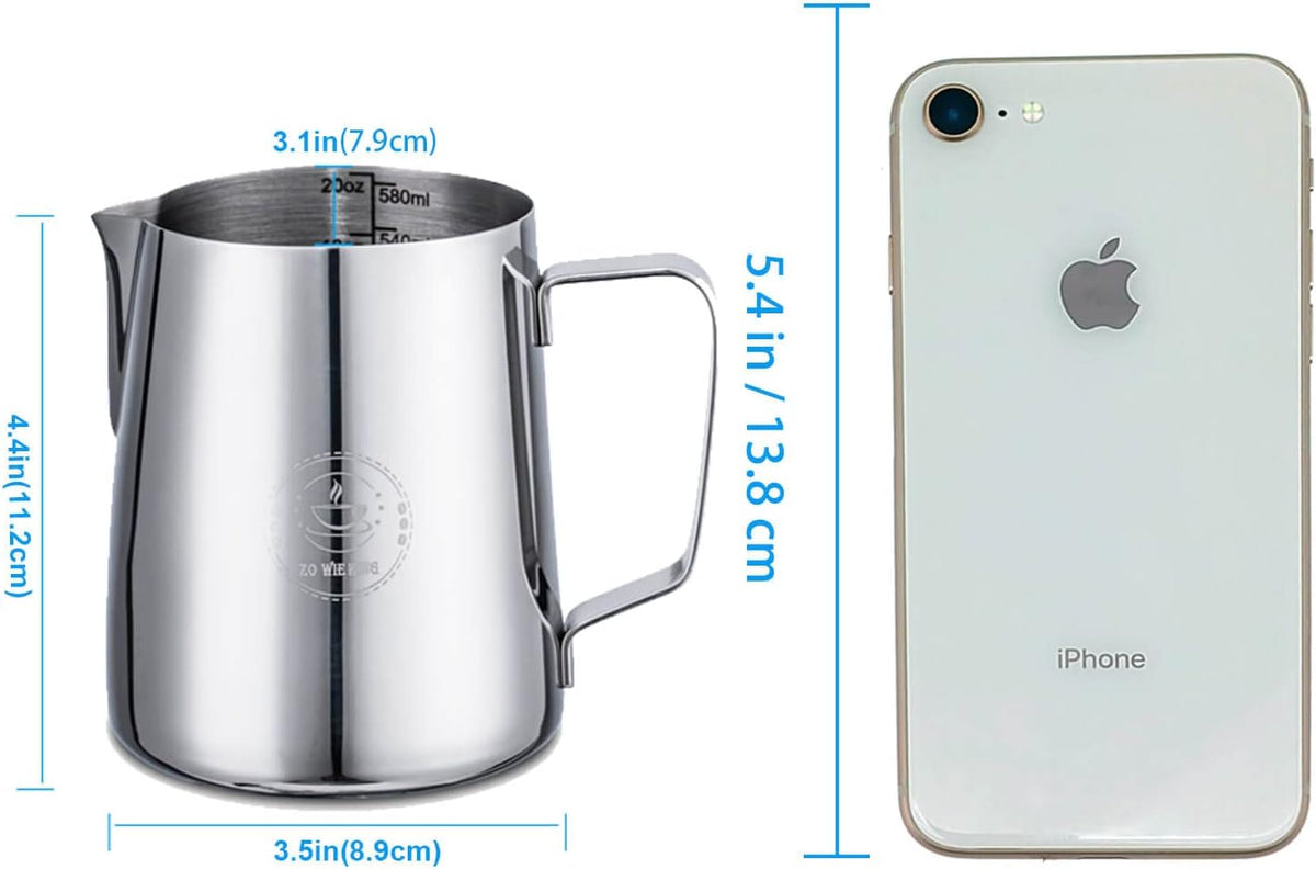 20oz Milk Frothing Pitcher, Stainless Steel Espresso Steamer Frother