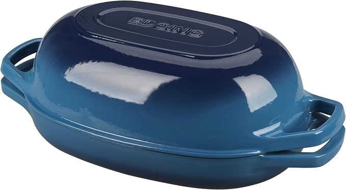 EDGING CASTING Enameled Cast Iron Oval Dutch Oven Pot by EDGINGCOOKWARE