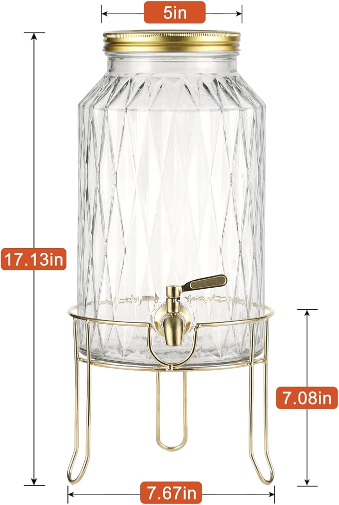 1.5 Gallon Glass Drink Dispenser - Image 3
