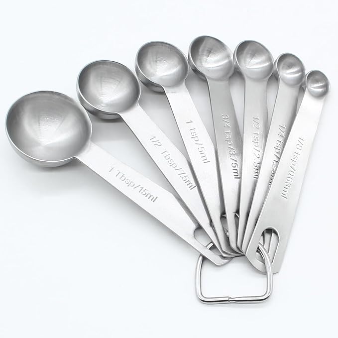 Luomorgo 7 Pcs/Set Measuring Spoons Set, Stainless Steel Measuring Spoons & by Luomorgo