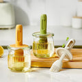 Retractable Oil Brush Dispenser, 2-in-1 Glass Olive Oil Bottle by Unknown