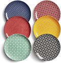 DOWAN 8.5" Salad Plates Set of 6, Ceramic Dessert Plate for Appetizer