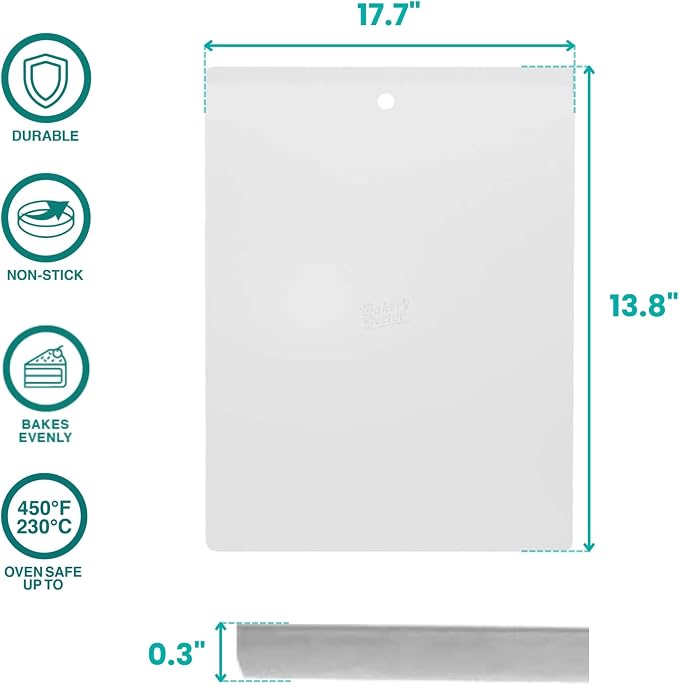 Baker's Secret 2pcs Large Flat Cookie Sheet 18" x 14" Aluminum Flat Baking Sheet - Image 2