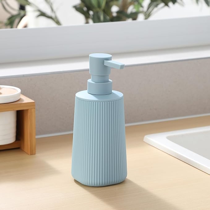Small Soap Dispenser for Bathroom and Kitchen, Modern Farmhouse Striped Style - Image 5