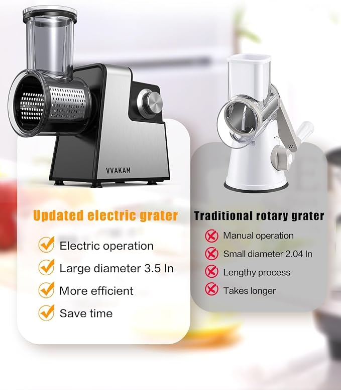 Electric Cheese Grater, 5-In-1 Electric Grater, 300W Salad Maker, Electric - Image 5