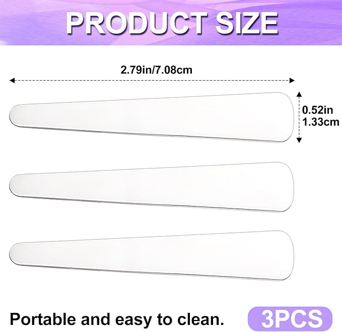 Pndeyo 3pcs Mini Stainless Steel Makeup Spatula, Reusable Cosmetic Cream - Image 2