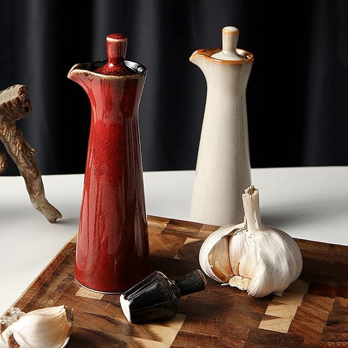 Small Ceramic Olive Oil Dispenser Bottle - Image 4