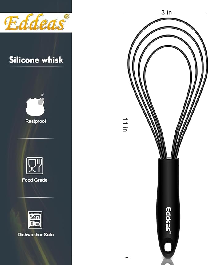 Flat Whisk, EDDEAS Silicone Gravy Whisk - Image 5
