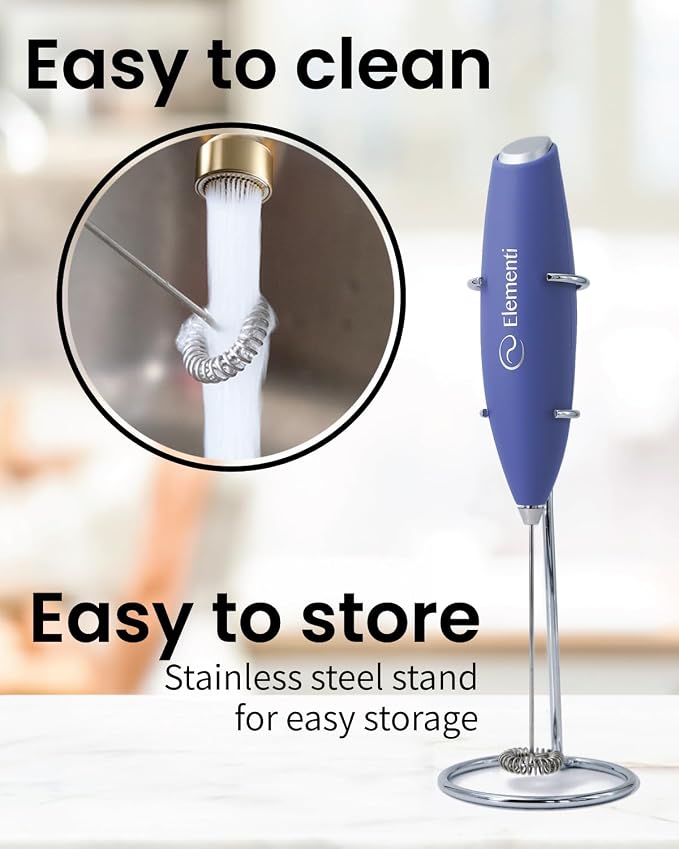 Elementi Portable Electric Milk Frother, Matcha Whisk, Milk Frother - Image 5