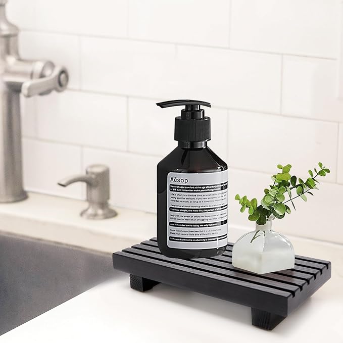 Renawe Small Black Bathroom Decor Tray - Image 7