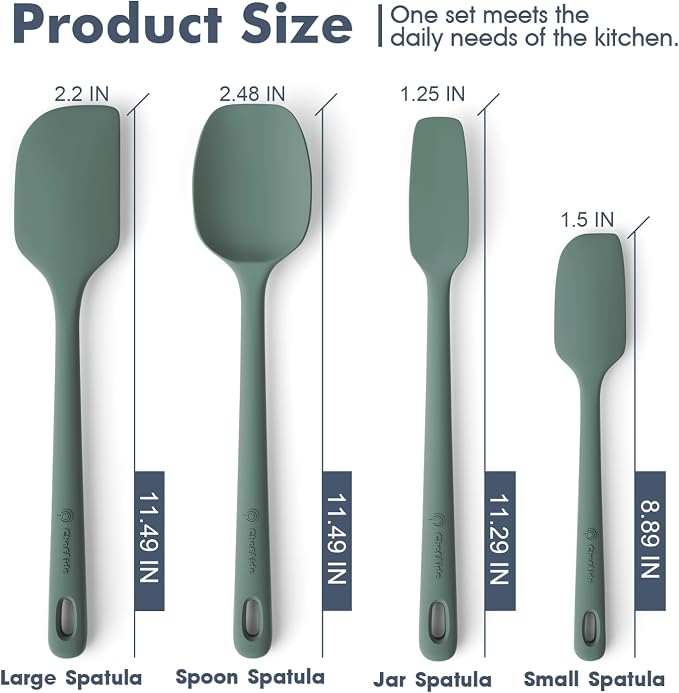 ChefAide 4 Pieces Silicone Spatula Set, Food Grade Rubber Spatula, Upgrade - Image 2