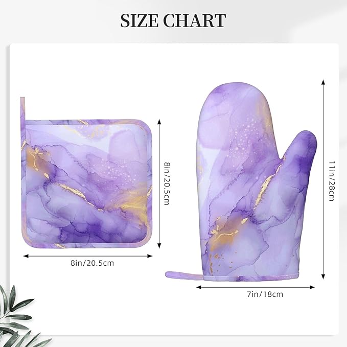 Oven Mitts and Pot Holders Pastel Purple Marble Silicone Kitchen Accessories - Image 3