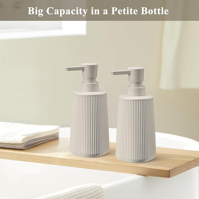 Beige 2 Pack Hand Soap Dispensers Set - Image 3