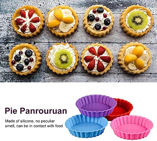 Silicone Quiche Pan, 8 Pack Silicone Tart and Pie Molds, Round 4 Inch