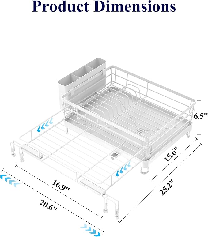 Kitsure Extendable Dish Drying Rack - Image 3
