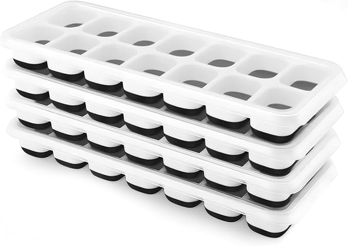 Ice Cube Trays 4 Pack, Airabc Silicone Ice Cube Trays by AlwaysMeetAllYourIceMakingNeeds