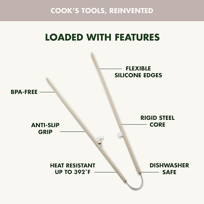 GreenPan Silicone Tong, Cooking Grilling Serving, Kitchen Utensil, Flexible - Image 4